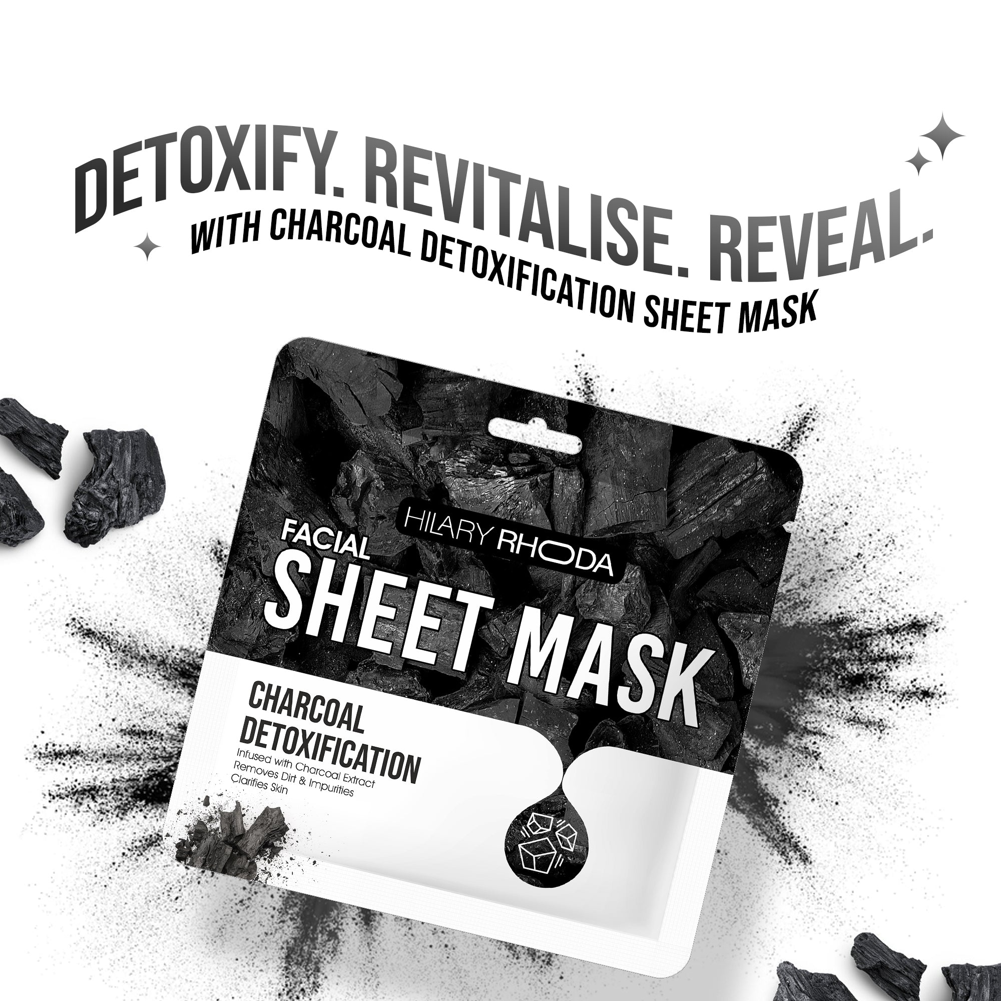 Charcoal Detoxification Sheet Mask (Pack of 2)