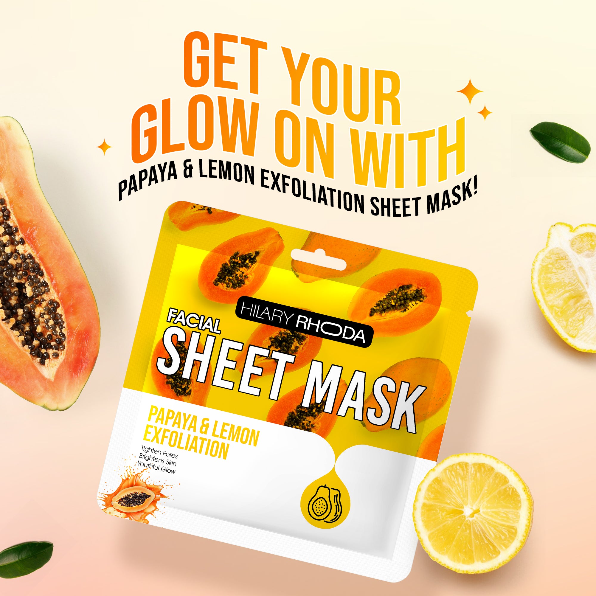 Papaya & Lemon Exfoliation Sheet Mask (Pack of 2)