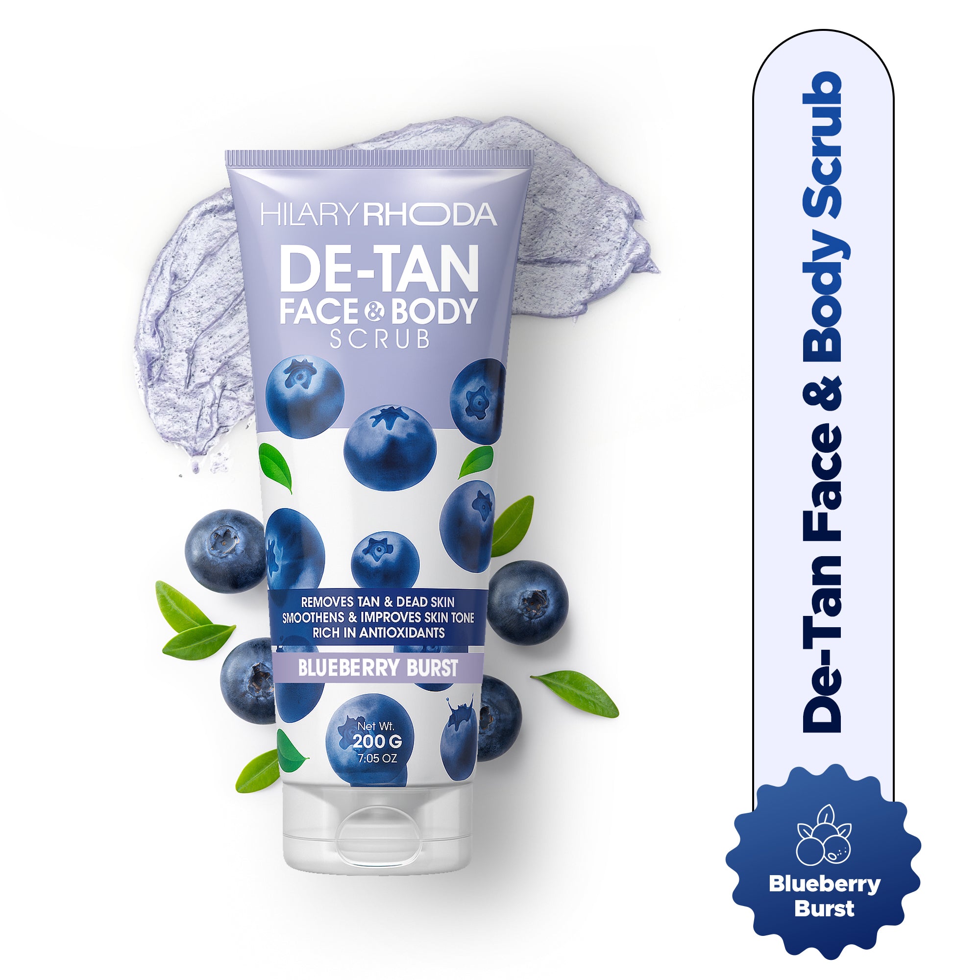De-Tan Face & Body Scrub- Blueberry Variant