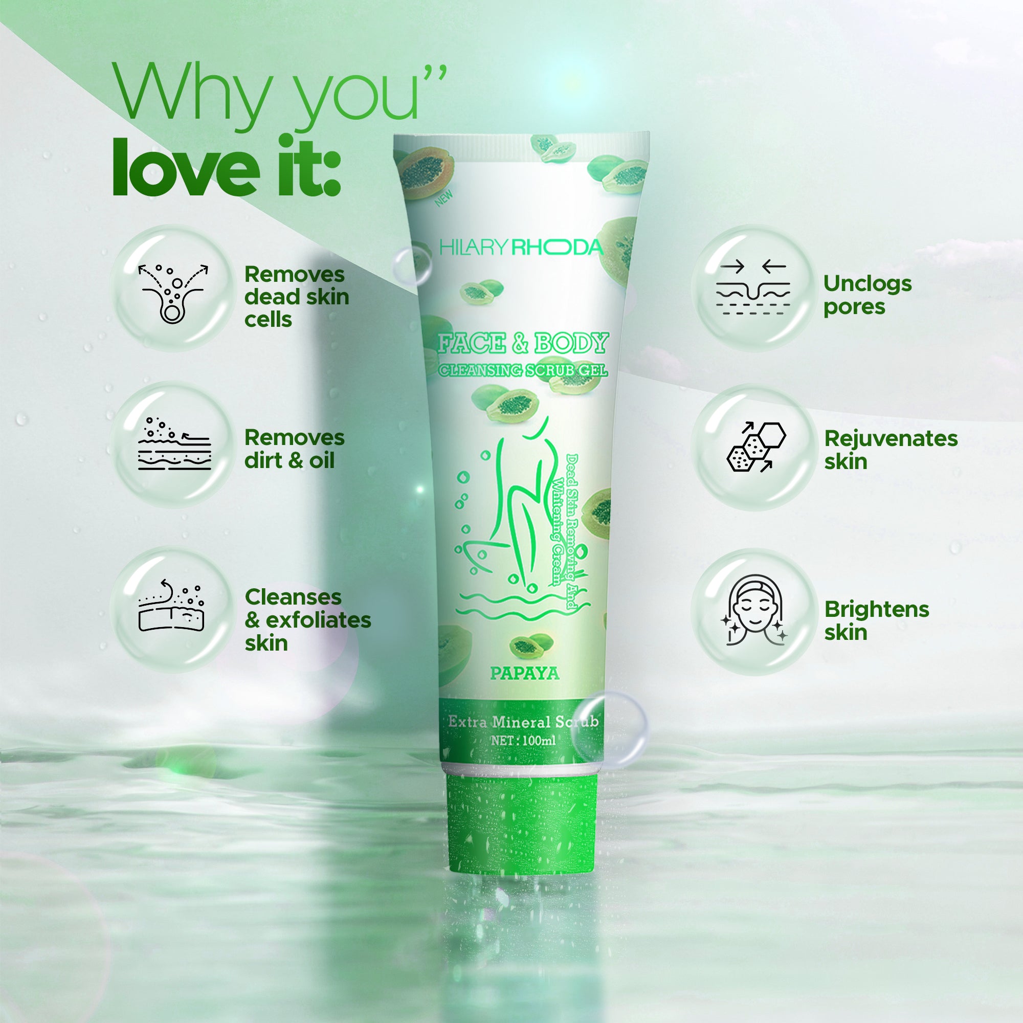 Face & Body Cleansing Scrub Gel