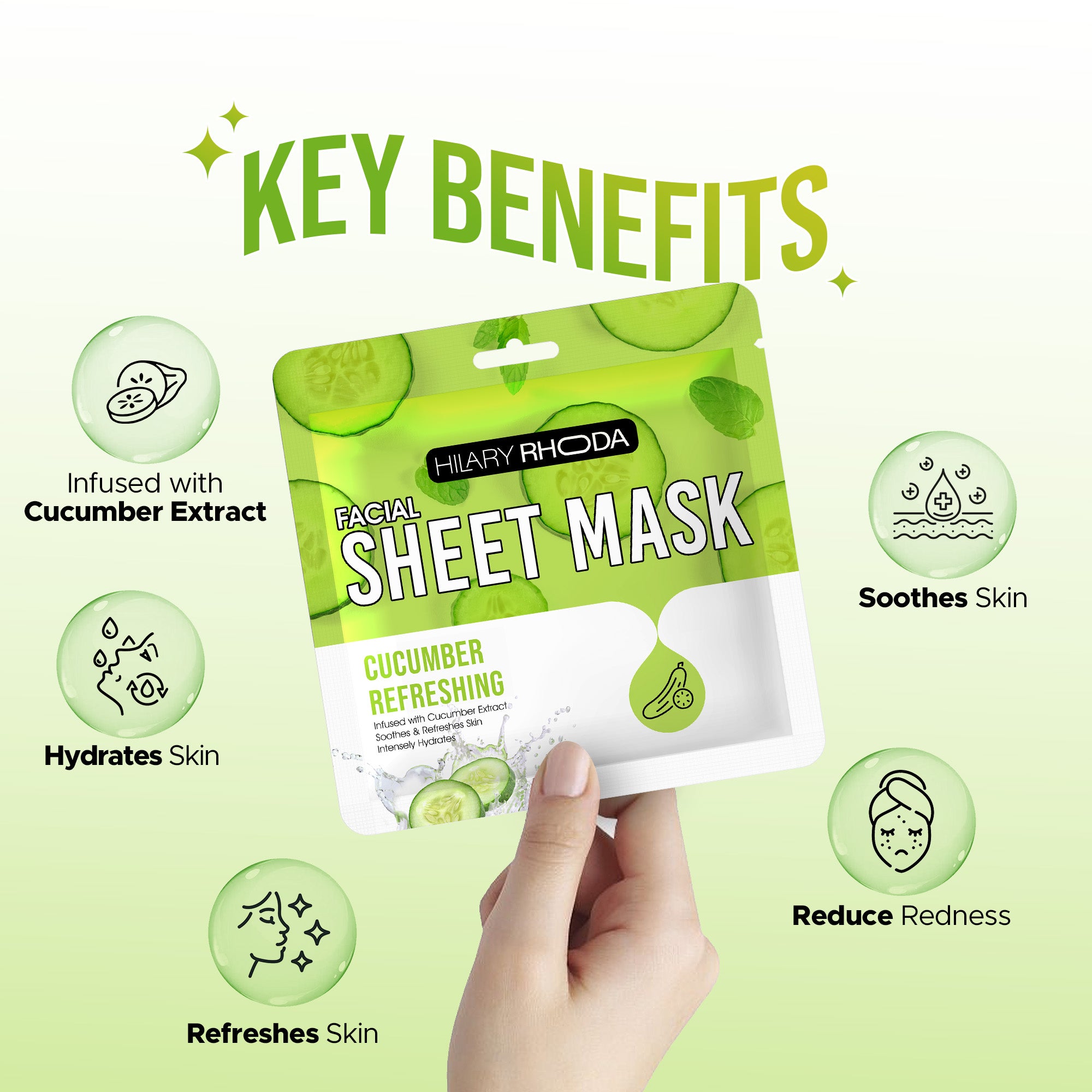 Cucumber Refreshing Sheet Mask (Pack of 2)