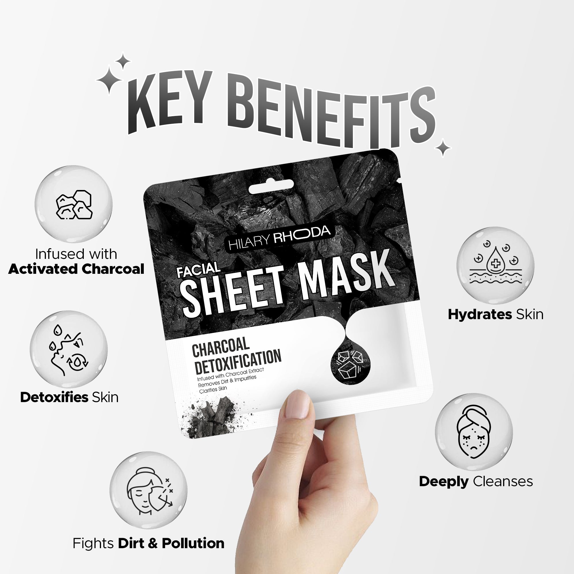 Charcoal Detoxification Sheet Mask (Pack of 2)