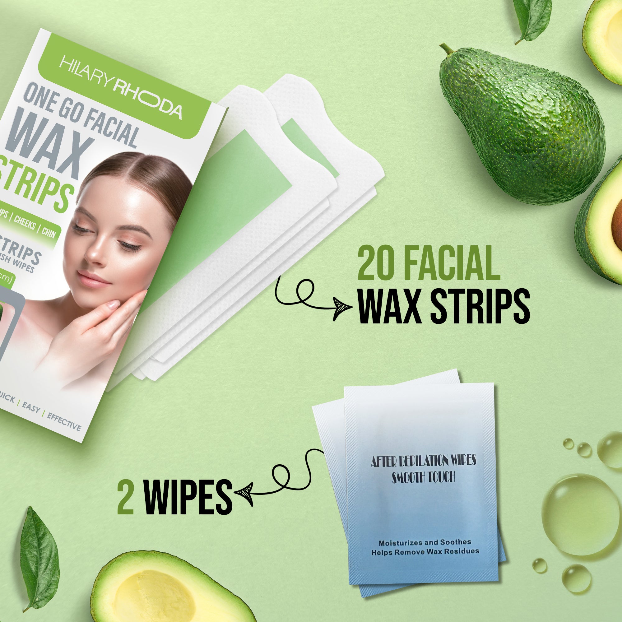 One Go Facial Wax Strips