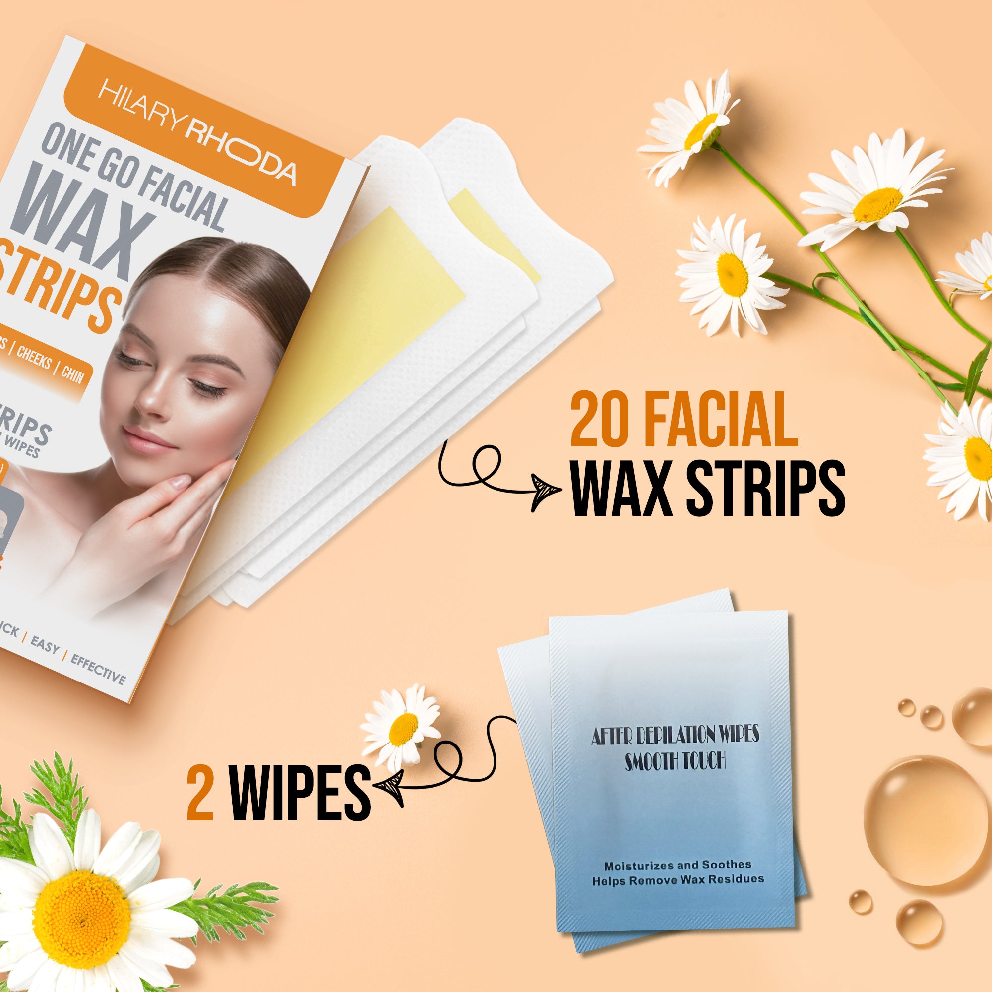 One Go Facial Wax Strips
