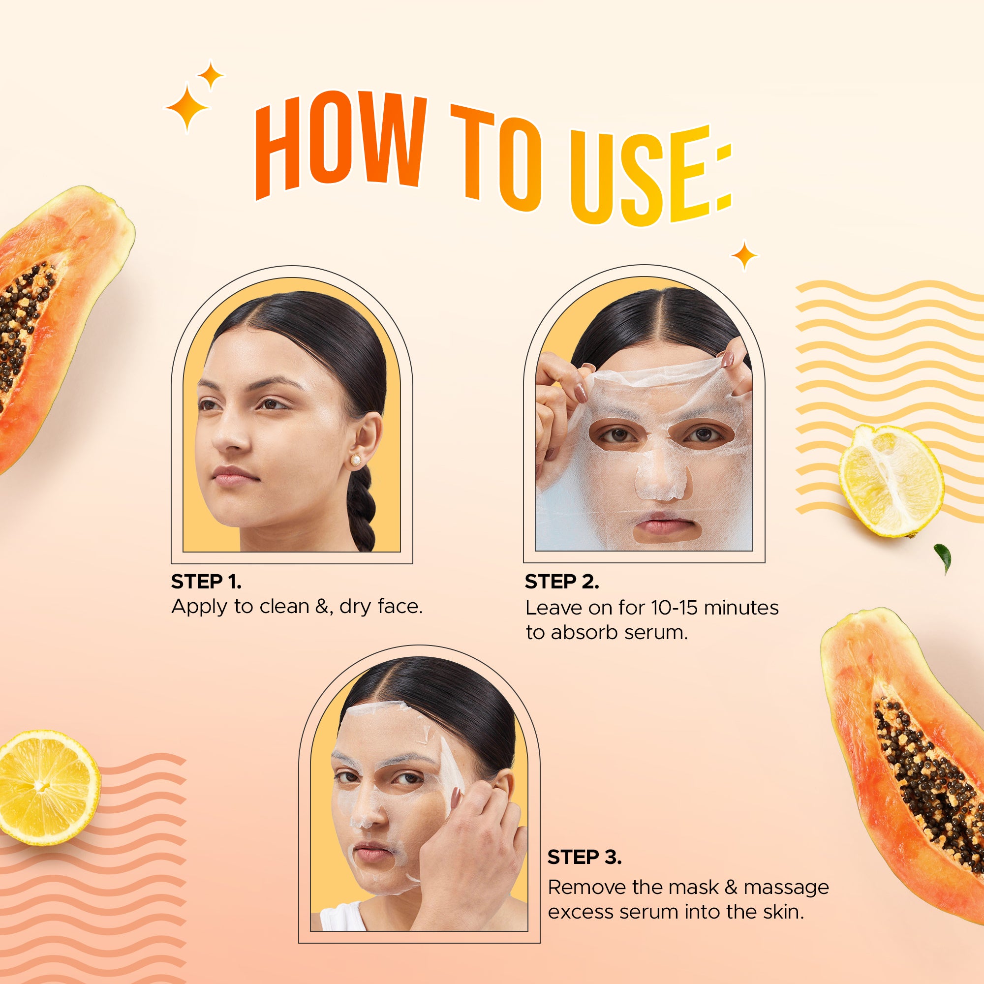 Papaya & Lemon Exfoliation Sheet Mask (Pack of 2)