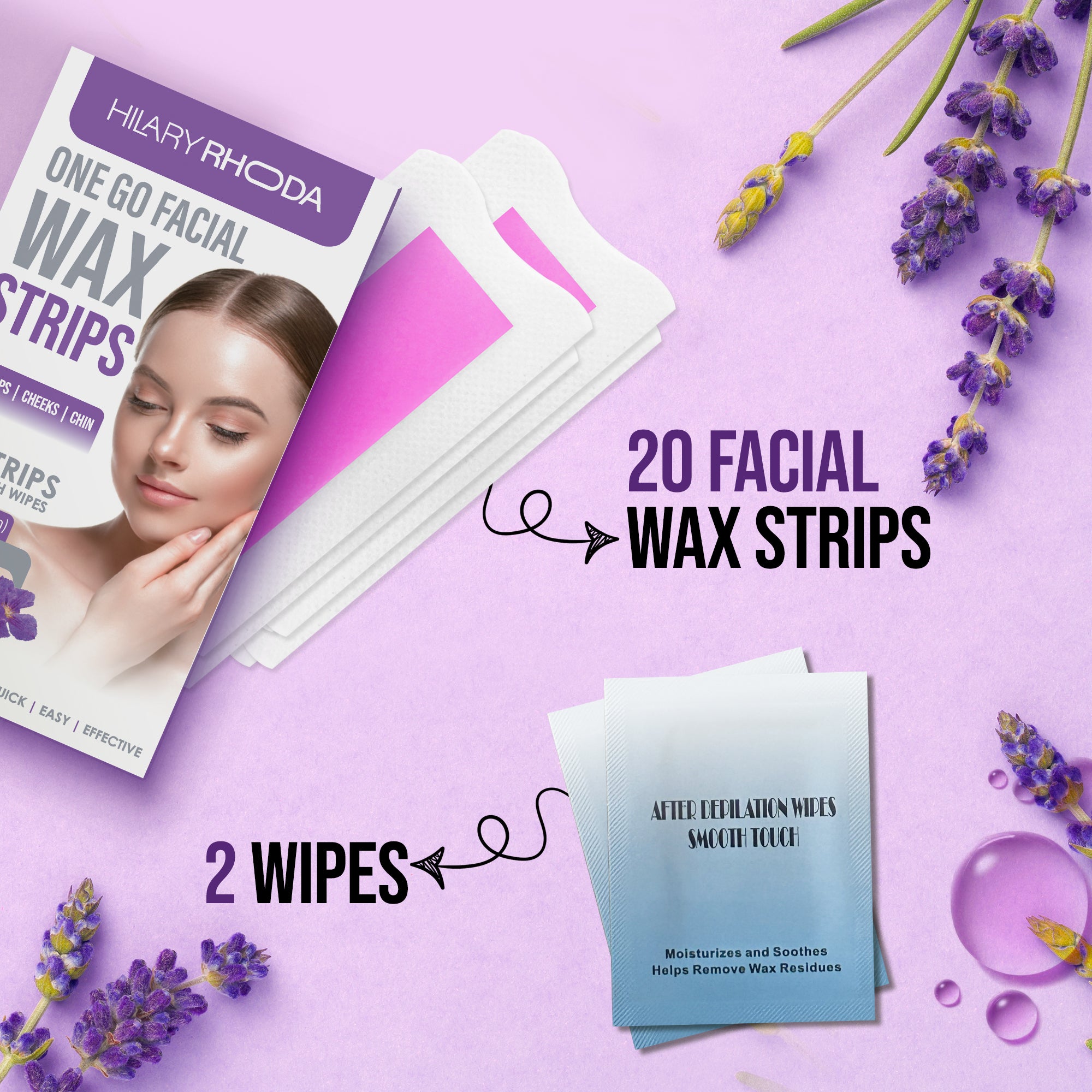One Go Facial Wax Strips