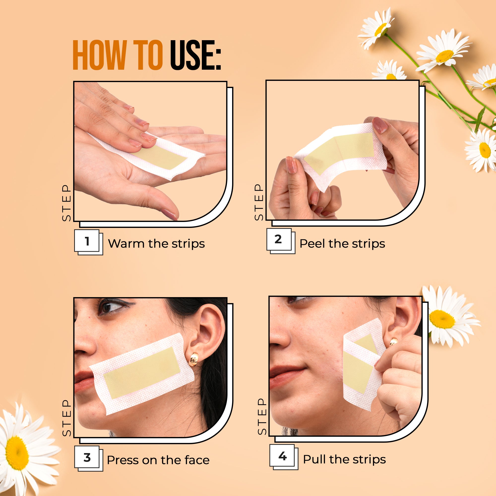One Go Facial Wax Strips