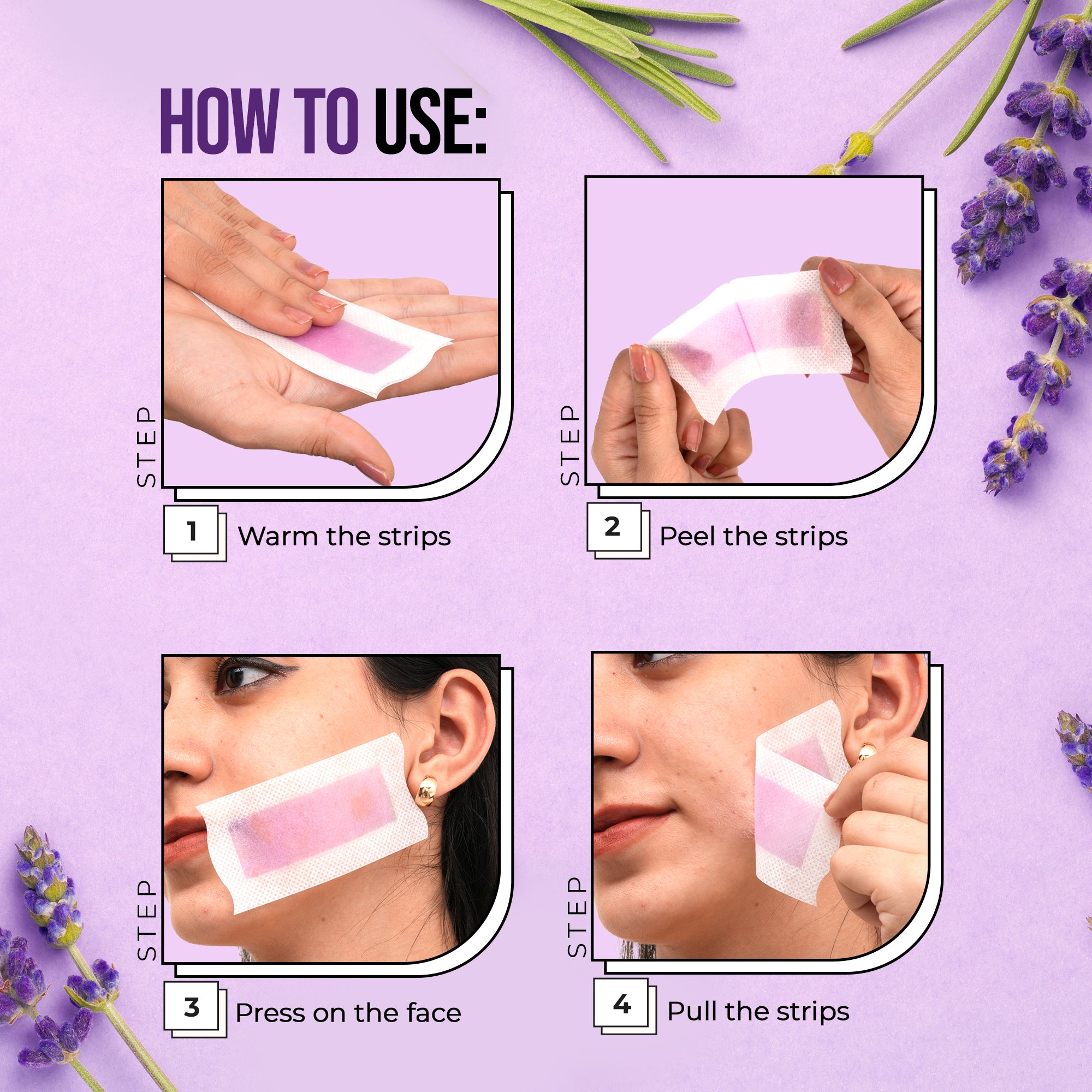 One Go Facial Wax Strips