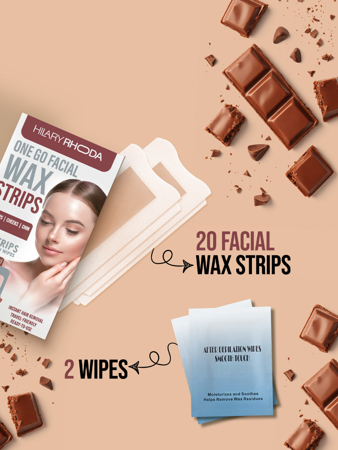 One Go Facial Wax Strips
