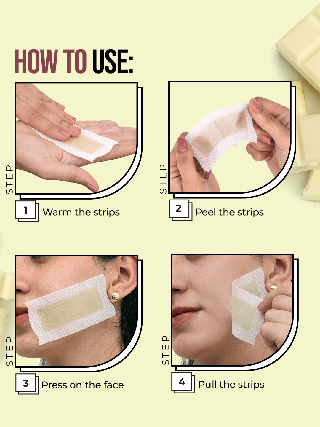 One Go Facial Wax Strips