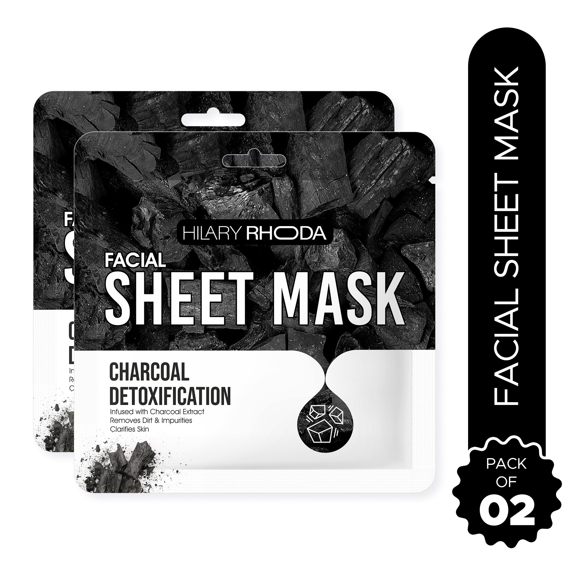 Charcoal Detoxification Sheet Mask (Pack of 2)