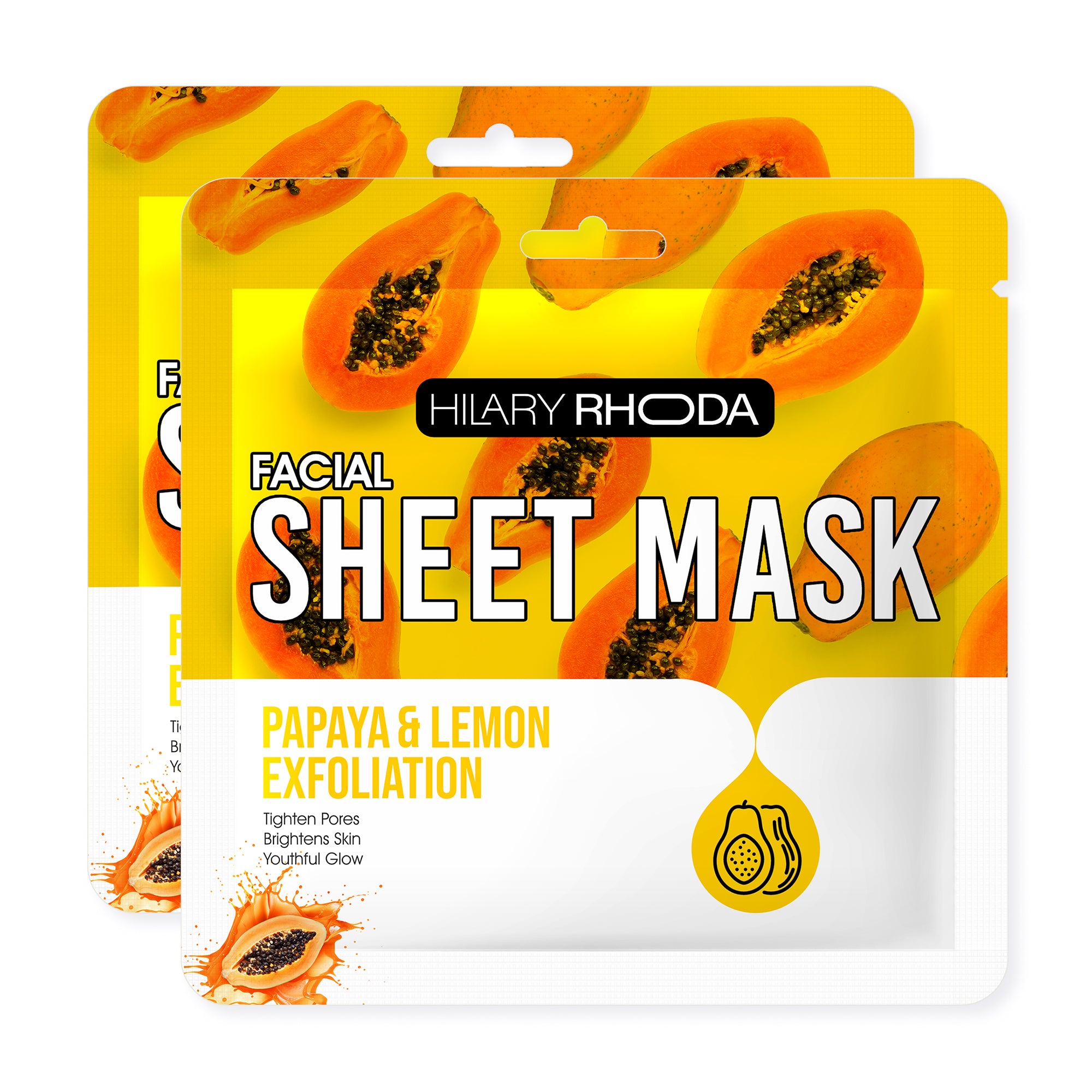 Papaya & Lemon Exfoliation Sheet Mask (Pack of 2)